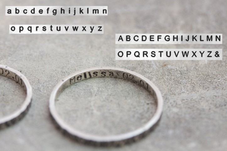 Textured personalized ring, 3 or 4mm wide Textured personalized ring, 3 or 4mm wide