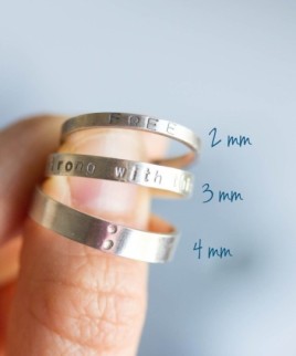 Textured personalized ring, 3 or 4mm wide