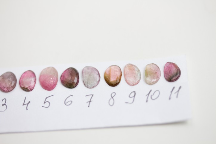 Bi-color Tourmaline ring (bigger stone) - skinny stackable ring