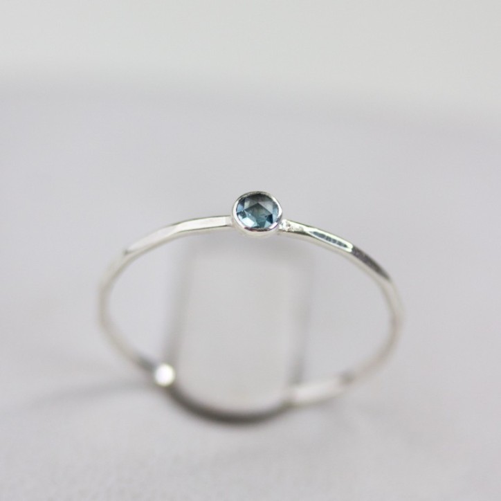 Sapphire ring - skinny stackable ring with Montana Sapphire stone Sapphire ring - skinny stackable ring with Montana Sapphire stone