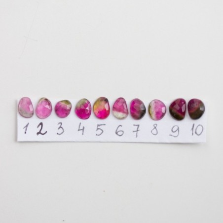 Bi-color Tourmaline ring - skinny stackable ring with pink-black stone