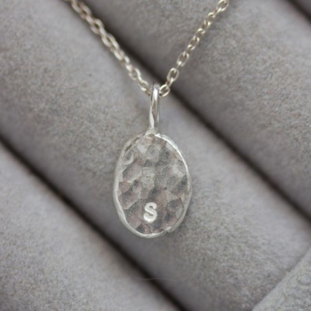 Initial necklace, unique personalized pendant, recycled sterling silver