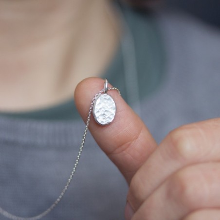 Initial necklace, unique personalized pendant, recycled sterling silver