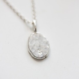 Initial necklace, unique personalized pendant, recycled sterling silver