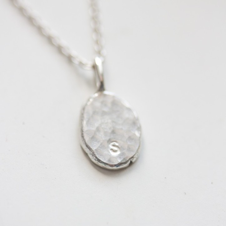 Initial necklace, unique personalized pendant, recycled sterling silver Initial necklace, unique personalized pendant, recycled sterling silver