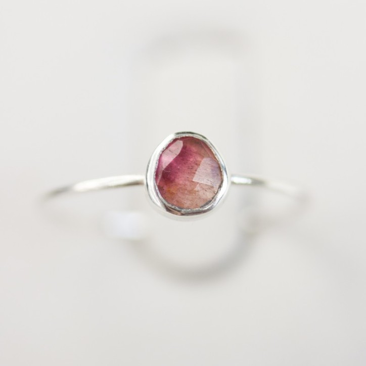 Bi-color Tourmaline ring - skinny stackable ring Bi-color Tourmaline ring - skinny stackable ring