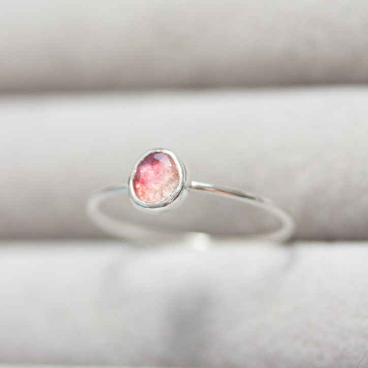 Bi-color Tourmaline ring - skinny stackable ring Bi-color Tourmaline ring - skinny stackable ring