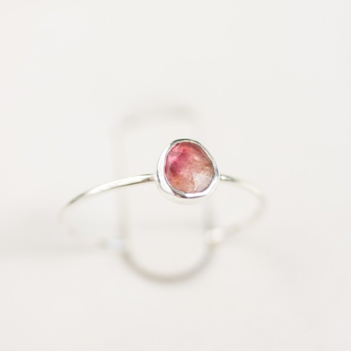 Bi-color Tourmaline ring - skinny stackable ring Bi-color Tourmaline ring - skinny stackable ring