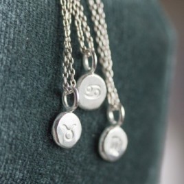 Zodiac necklace, dainty pendant, sterling silver