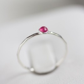 Pink sapphire ring - skinny stackable