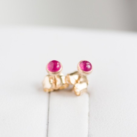 Pink sapphire stud earrings, sterling silver or gold