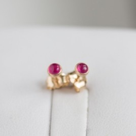 Pink sapphire stud earrings, sterling silver or gold