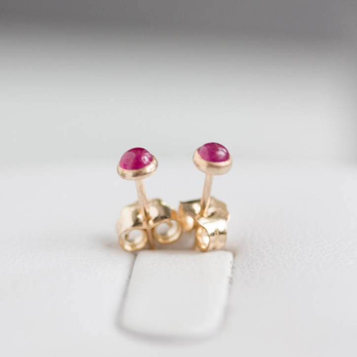Pink sapphire stud earrings, sterling silver or gold