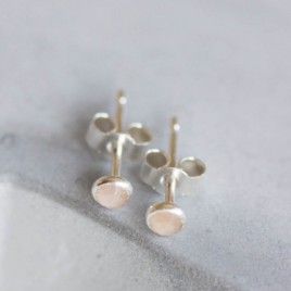 Peach moonstone stud earrings