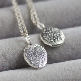 Textured sterling silver pendant