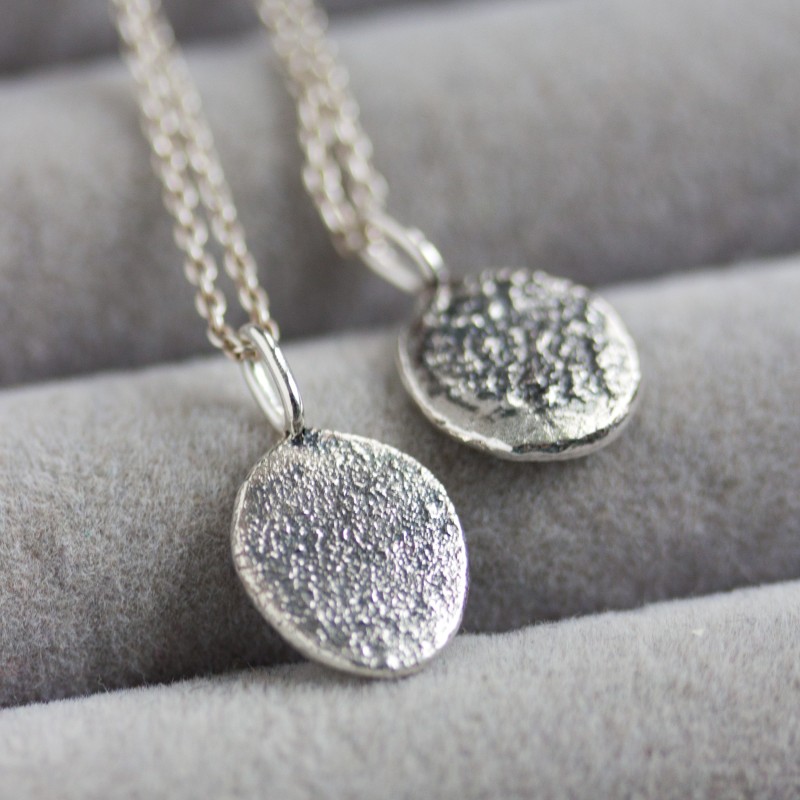 Textured sterling silver pendant