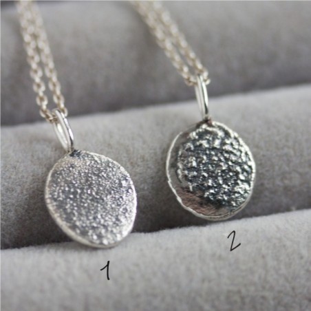 Textured sterling silver pendant