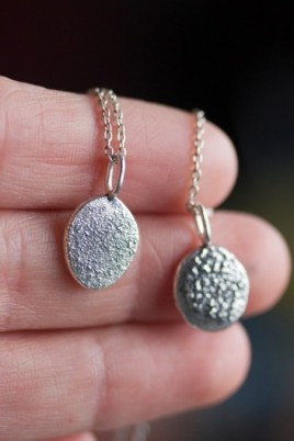 Textured sterling silver pendant
