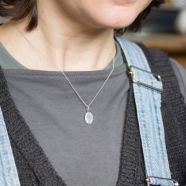 Textured sterling silver pendant