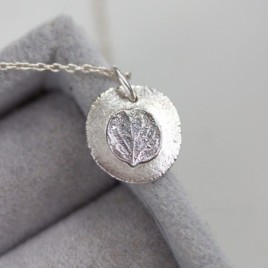 Hydrangea - nature inspired necklace with hydrangea petal imprint