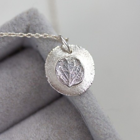 Hydrangea - nature inspired necklace with hydrangea petal imprint