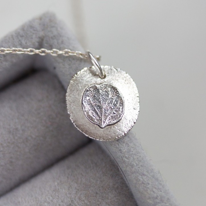 Hydrangea - nature inspired necklace with hydrangea petal imprint Hydrangea - nature inspired necklace with hydrangea petal imprint