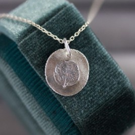 Hydrangea - nature inspired necklace with hydrangea petal imprint