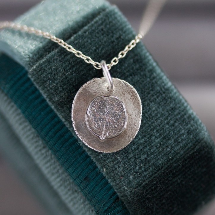 Hydrangea - nature inspired necklace with hydrangea petal imprint Hydrangea - nature inspired necklace with hydrangea petal imprint