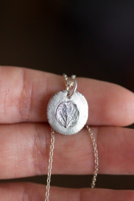 Hydrangea - nature inspired necklace with hydrangea petal imprint