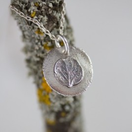 Hydrangea - nature inspired necklace with hydrangea petal imprint