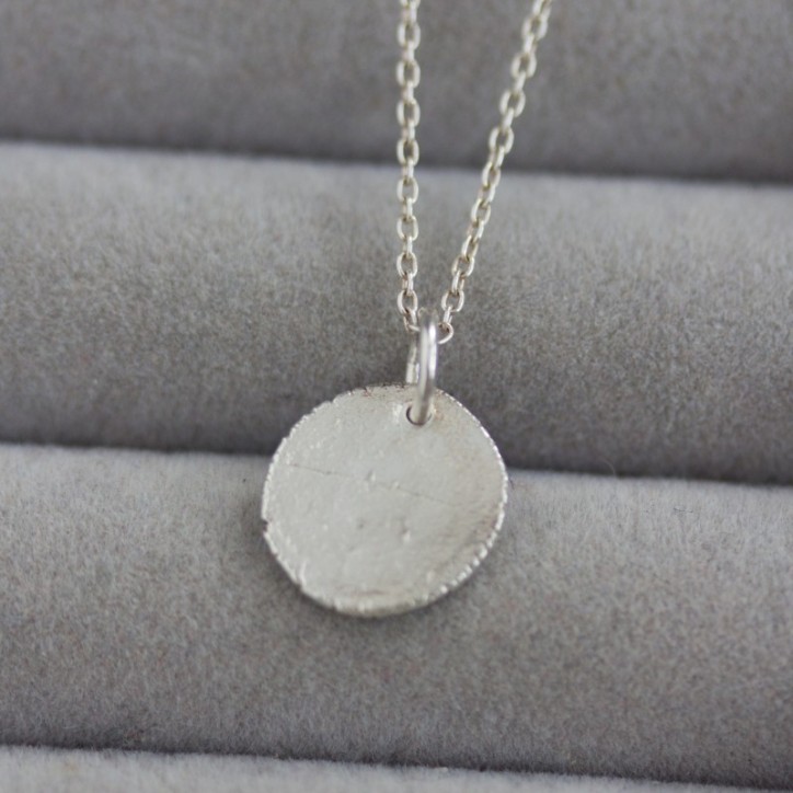 Tiny leaf - nature inspired necklace with tiny rose leaf imprint Tiny leaf - nature inspired necklace with tiny rose leaf imprint