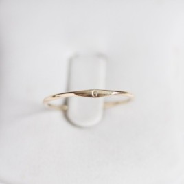 Monogram ring with hand stamped initial, stackable gold ring