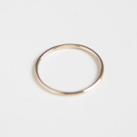 Monogram ring with hand stamped initial, stackable gold ring