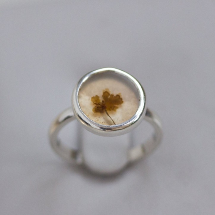 Dendritic agate ring, round Dendritic agate ring, round