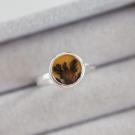 Dendritic agate ring, round