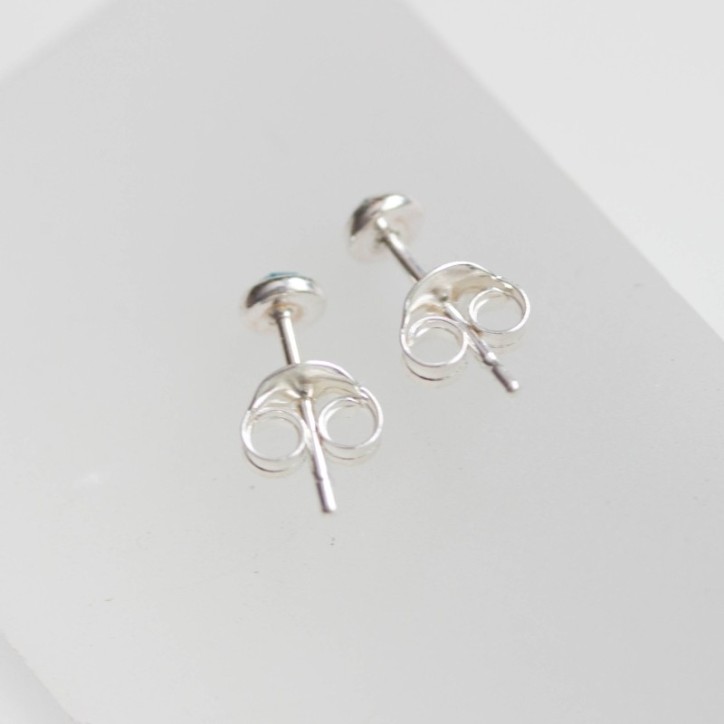 Swiss blue topaz stud earrings, tiny stud earrings